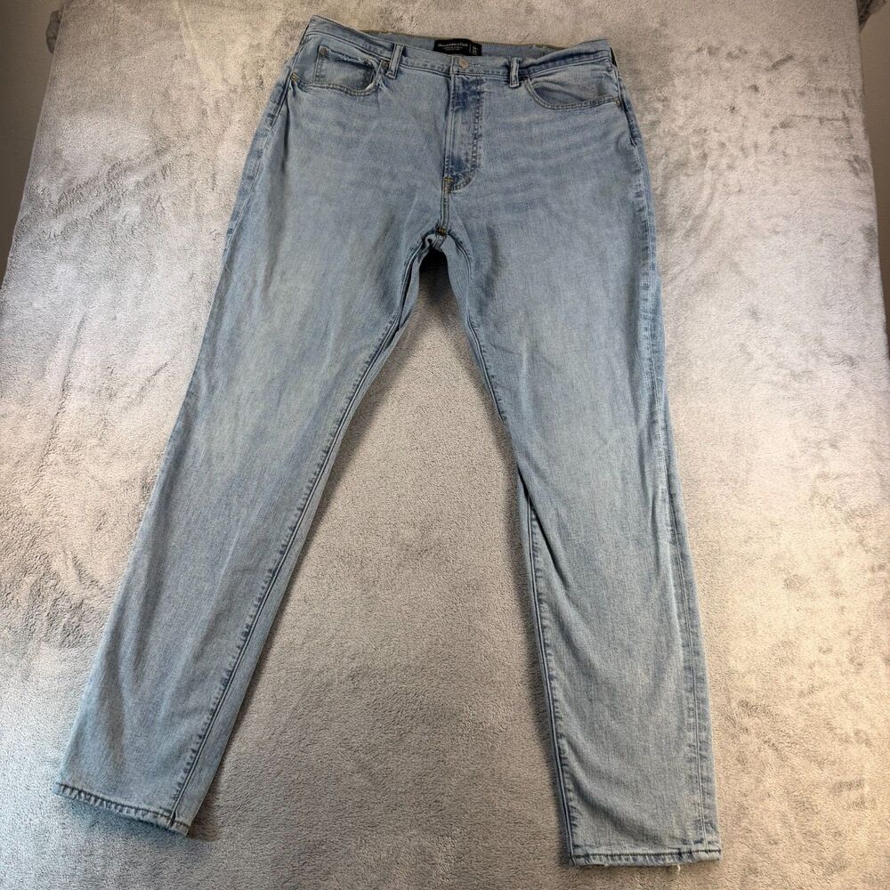 Abercrombie & Fitch Mens Jeans Athletic Slim Light Wash Stretch 36x34